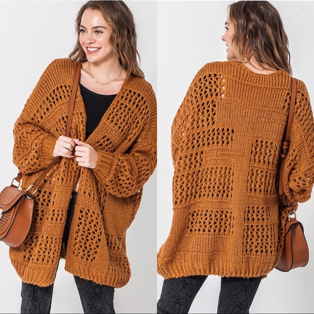 ♦️Oversized Relaxing Open Front Sweater - Picture 6 of 6